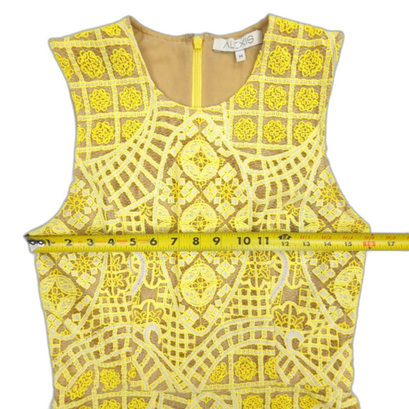 NEW Alexis Anthea Lace Midi Dress Aurora Bright Yellow Romantic Feminine Resort - Picture 3 of 8